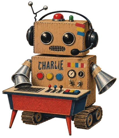 Charlie at a console wearing a headset.